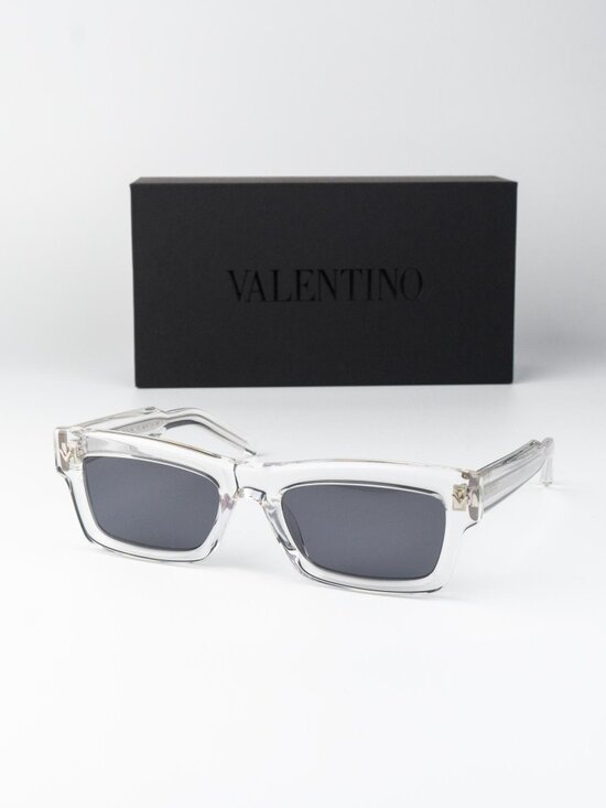 Valentino Women Sunglasses Transparent Grey Rectangle V-SHARP VLS-134 C main image 8